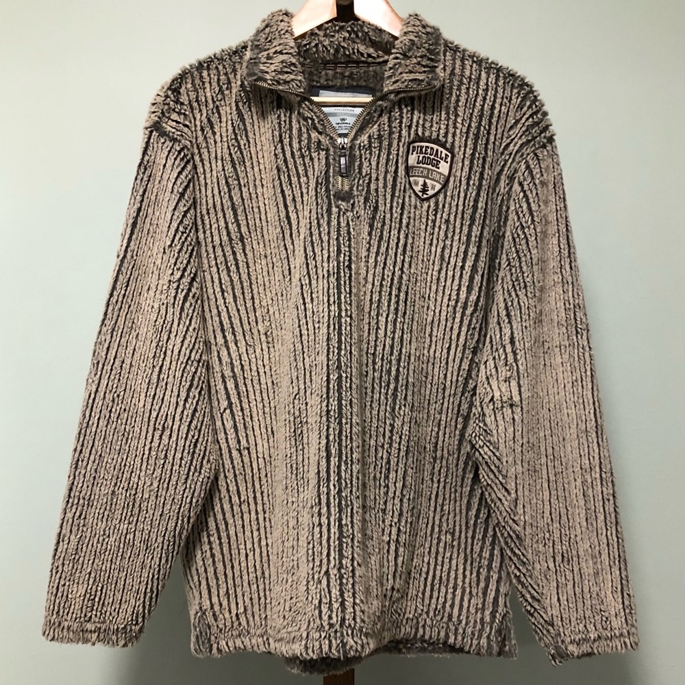 Top of the World Faux Fur Embroidered Half Zip Sweater